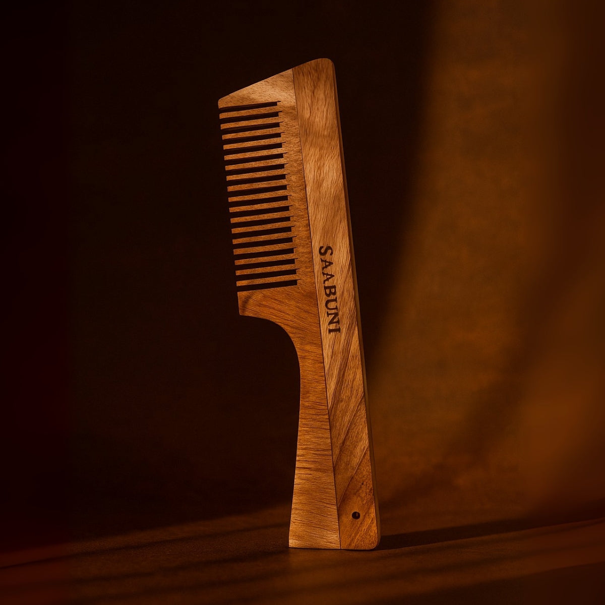 Ayurvedic neem comb with handle