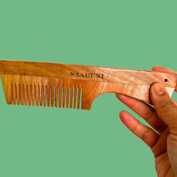 Saabun Soap Ayurvedic Neem Comb with handle Saabuni