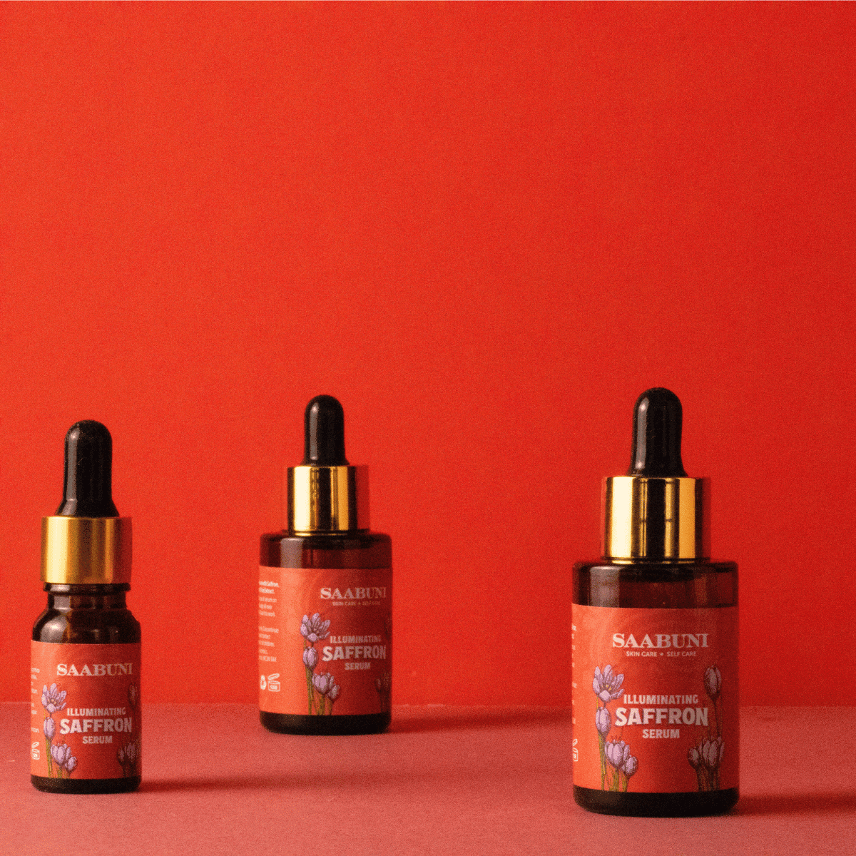 Illuminating Saffron Serum three bottles