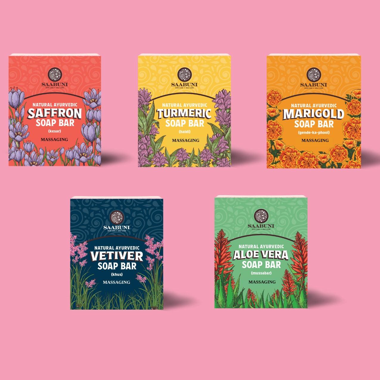 Ayurvedic Massaging Soap Bar Collection Set