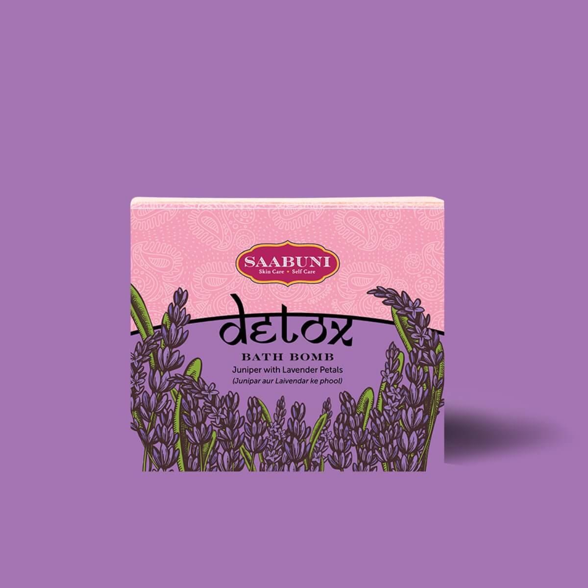 Saabun Soap Detox Bath Bomb - Juniper with Lavender Petals Saabuni