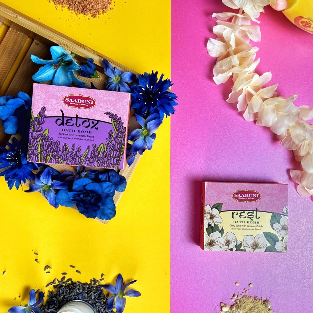 Saabun Soap Detox Bath Bomb - Juniper with Lavender Petals Saabuni
