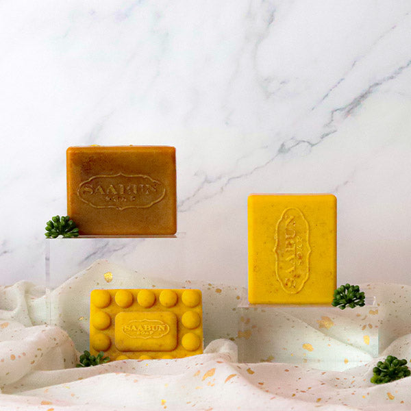 The Turmeric Collection is available as a Hand & Body, Massaging or Exfoliating Soap Bar. Check out our Entire soap bar collection which includes other scents including Aloe Vera and Marigold.