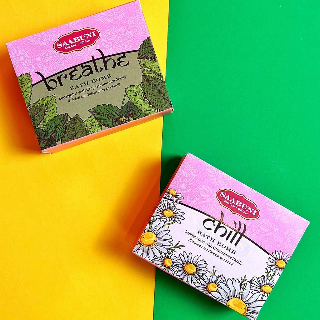 Aromatherapy Bath Bombs - Self Care Twin Pack - Breathe and Chill