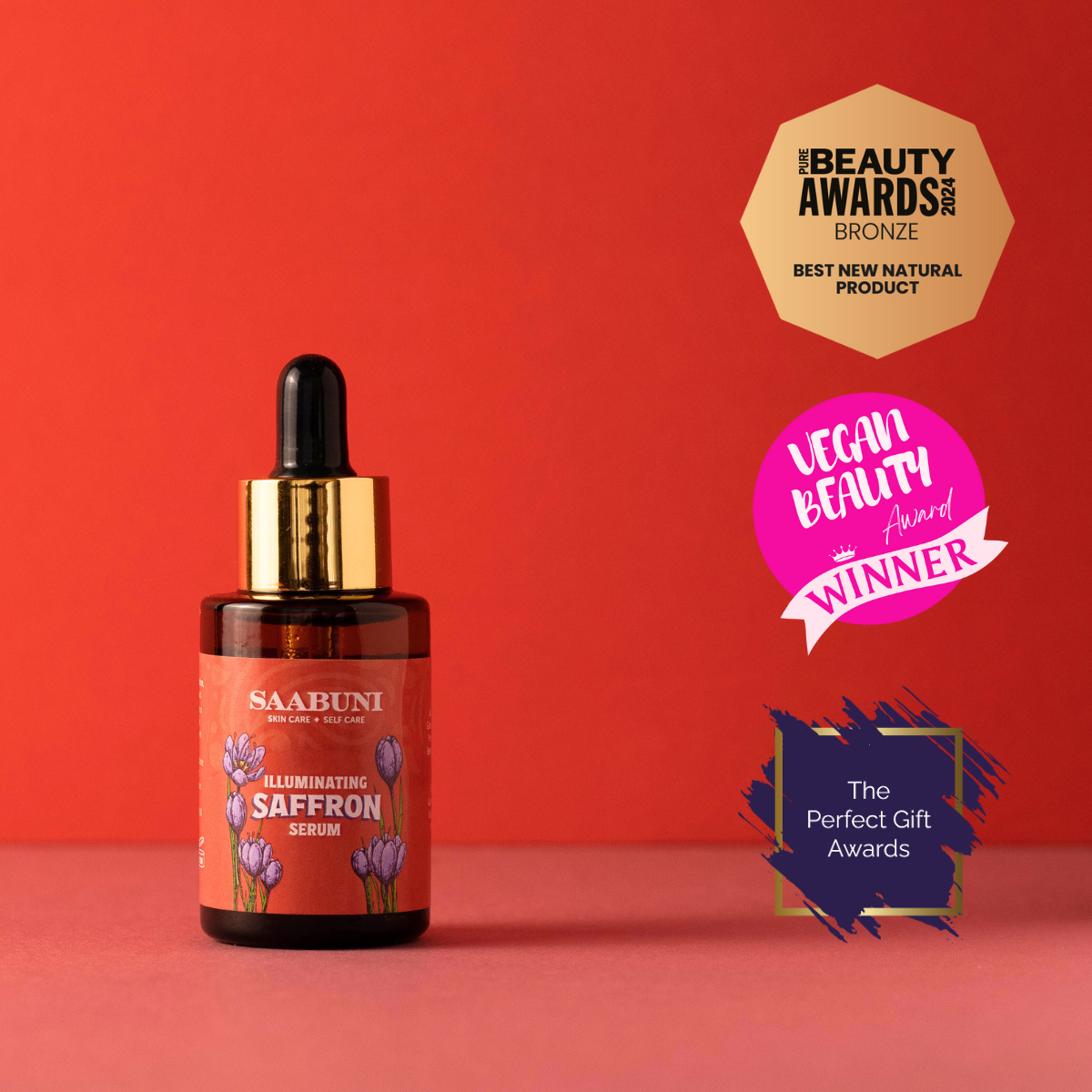 Award winning illuminating saffron serum