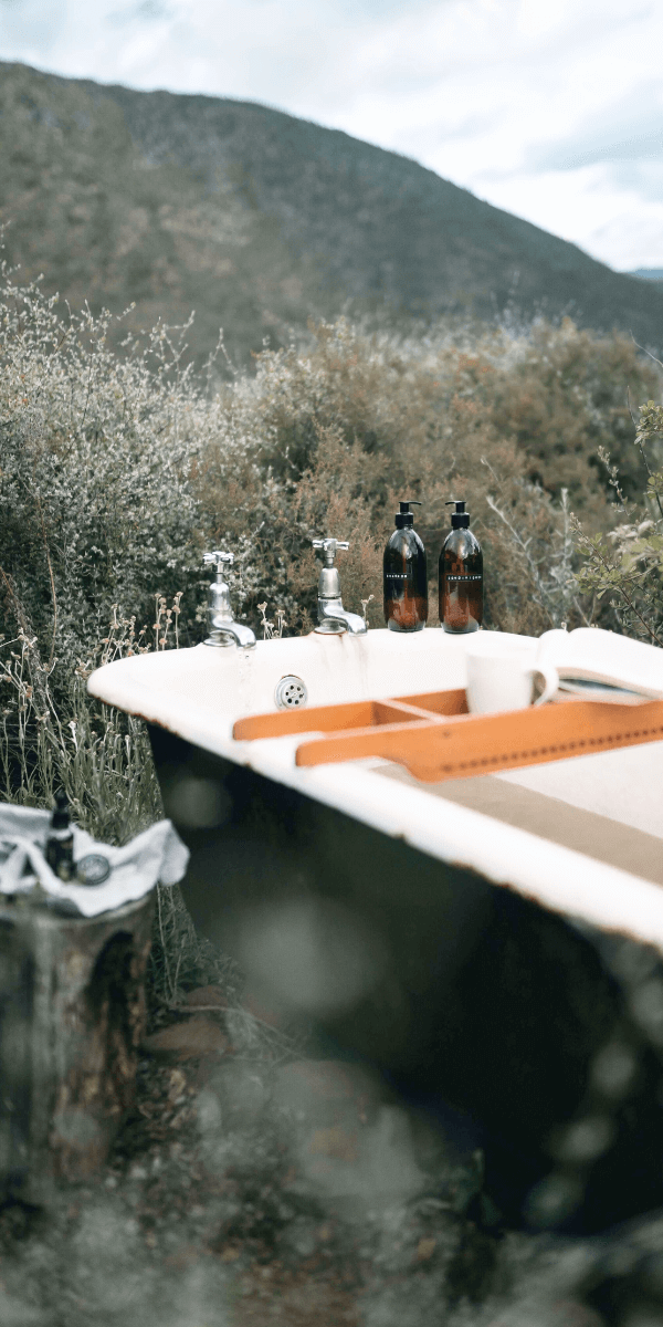 bath tub in forest